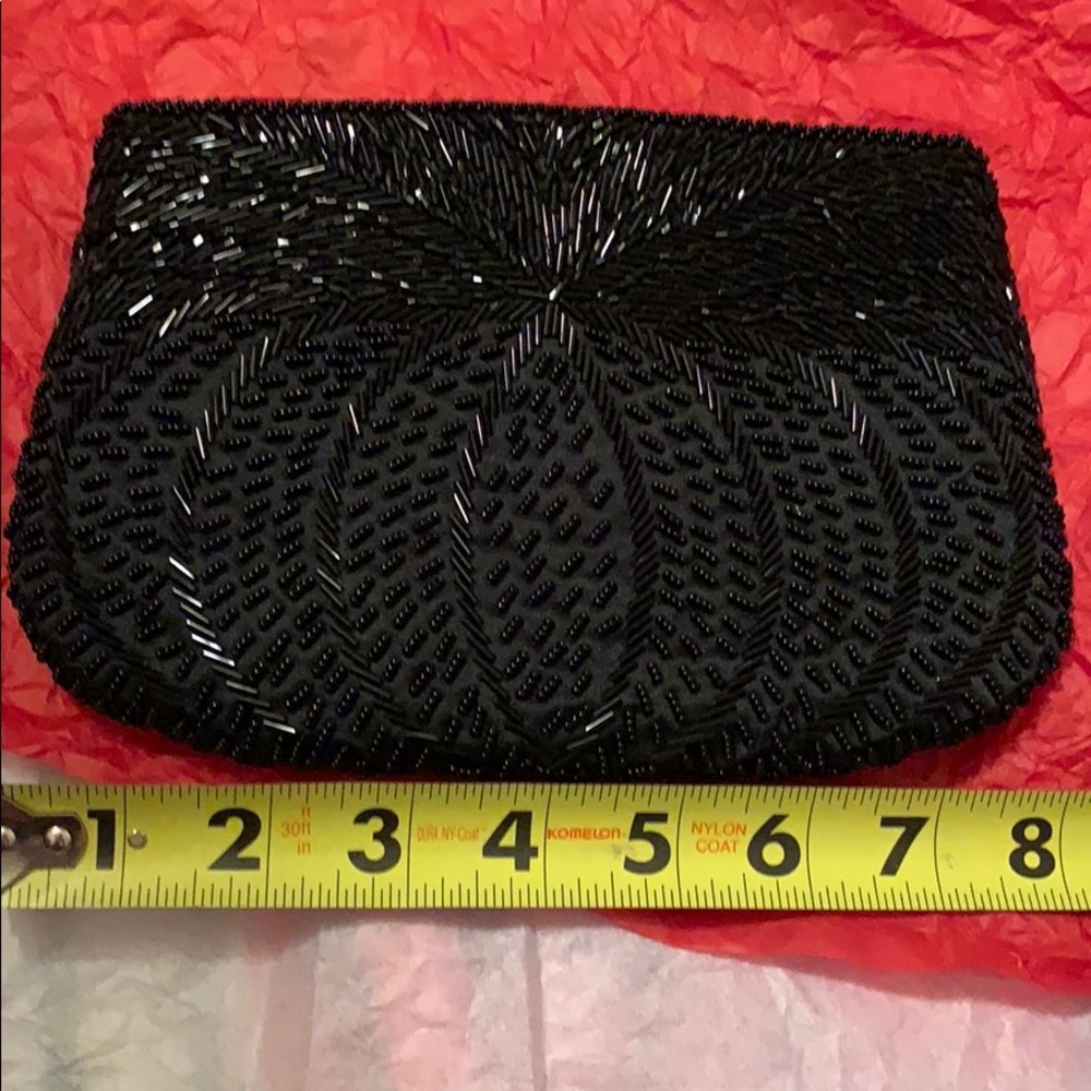 Vintage Black beaded CLUTCH evening bag AFTER 5 Formal